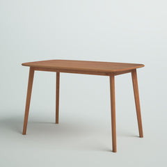 Dining Table, Solid Rubberwood, 47.25 Inch Wide, Walnut Finish