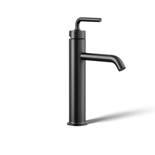 Vessel Sink Bathroom Faucet, Purist, Single-Hole, Solid Brass, Matte Black