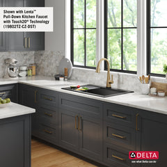 Drop-In Kitchen Sink, Everest, Single Bowl, Composite, Metallic Black