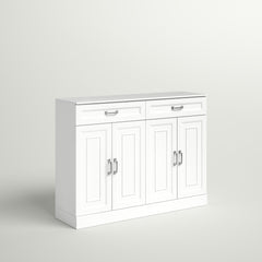 Sideboard, 2 Drawers, 2 Double-Door Cabinets, White Manufactured Wood
