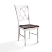 Side Chairs, Set of 2, Solid and Manufactured Wood, Distressed White