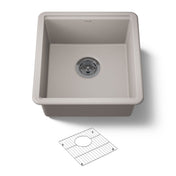 Undermount Bar Sink, Billings, Single Bowl, Beige