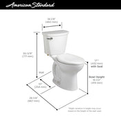 Round Toilet, Cadet, Chair Height, 1.6 GPF, Floor Mounted, White