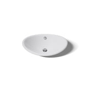 Vessel Bathroom Sink, Iron Plains, Oval, Metal, With Overflow, White