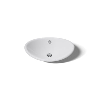 Vessel Bathroom Sink, Iron Plains, Oval, Metal, With Overflow, White