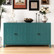 Sideboard Cabinet, Manufactured Wood, Soft-Close Doors, Solid Wood Legs