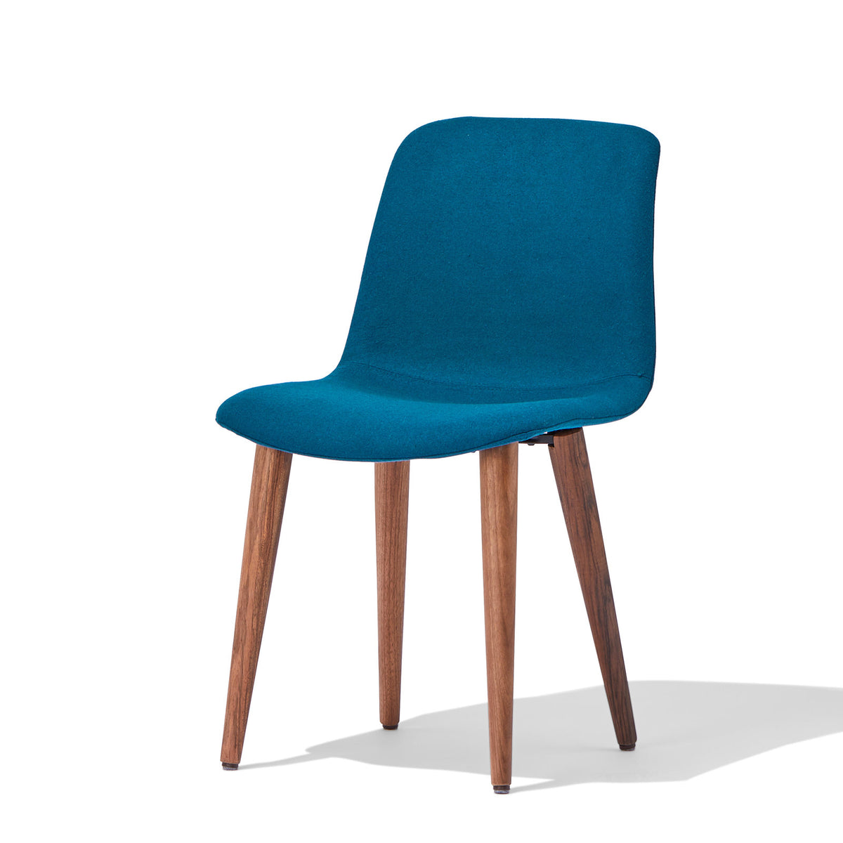 Side Chairs, Set of 2, Blue Polyester Blend, Solid Wood Legs