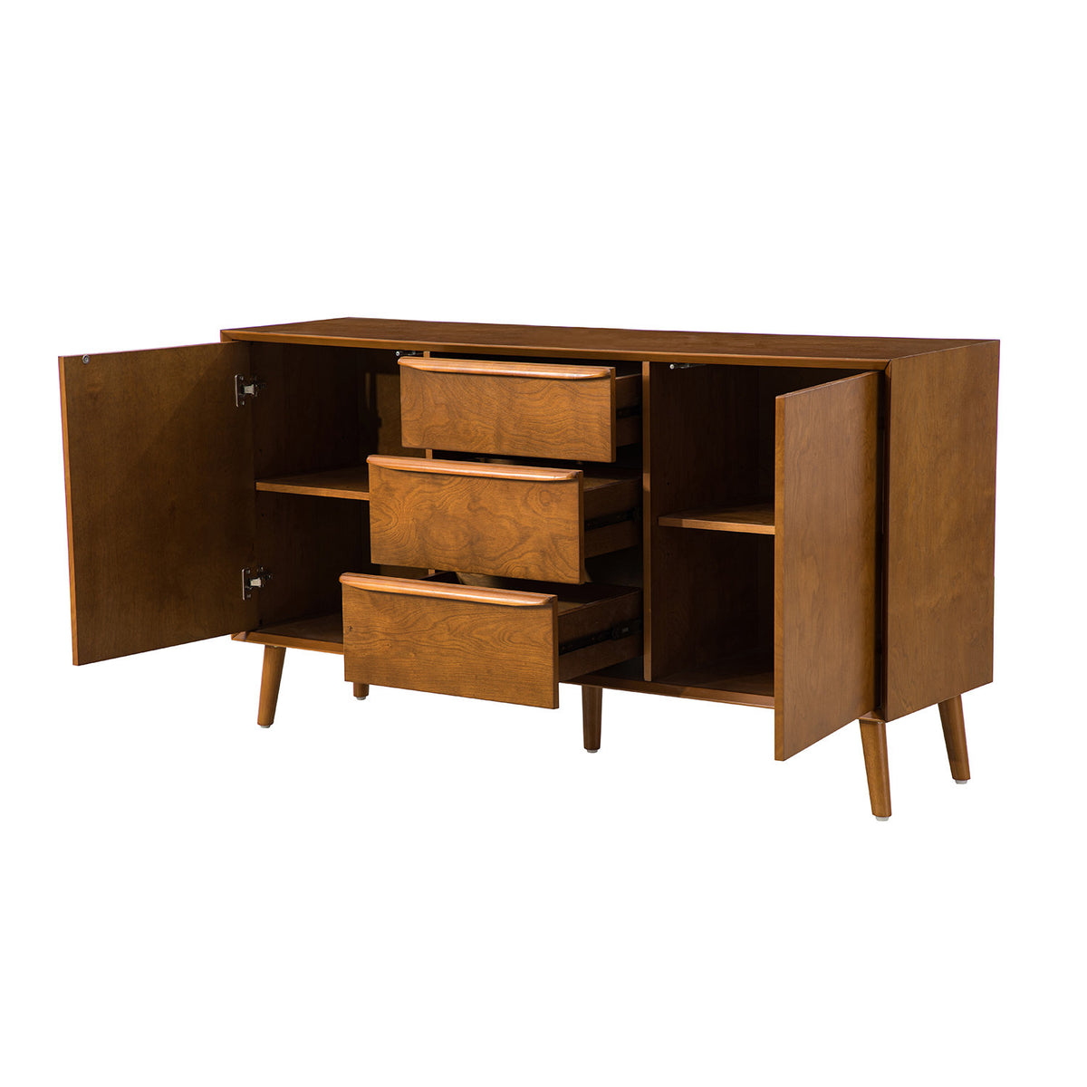 Sideboard, 2 Doors and 3 Drawers, Manufactured Wood, Acorn
