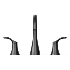 Widespread Bathroom Faucet, Simplice, Two-Handle, 3-Hole, Black