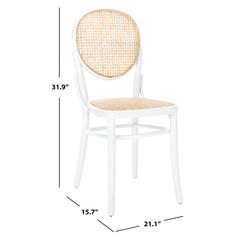 Side Chairs, Set of 2, Solid Beech Wood Frame, White