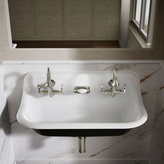 Wall Mount Service Sink, Brockway, Single Basin, Enameled Cast Iron