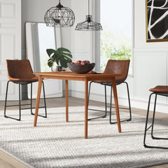 Dining Table, Solid Rubberwood, 47.25 Inch Wide, Walnut Finish