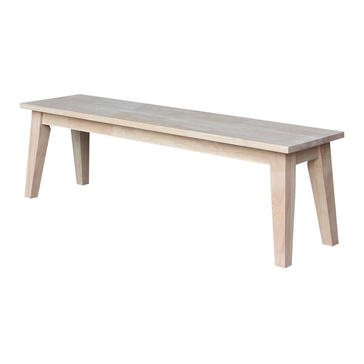 Dining Bench, Solid Rubberwood, 60 Inch Wide, Unfinished