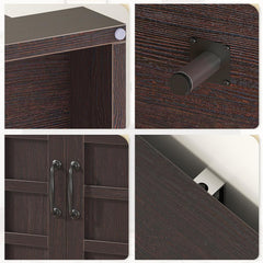 Storage Cabinet with Shelves, Manufactured Wood, Dark Brown