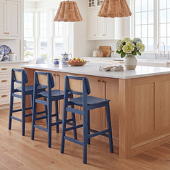Counter Stool, Rubberwood Frame, Full Back, 25 Inch Seat Height