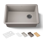 Workstation Kitchen Sink, Billings, Undermount, Single Bowl, Beige