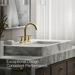 Bathroom Sink Faucet Handles, Occasion, Cross, Metal, Vibrant Brushed Moderne Brass