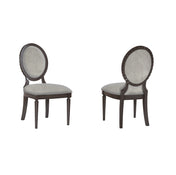 Side Chairs, Set of 2, Solid Wood Frame, Upholstered Seat, Brown