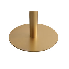 Counter Height Dining Table, Round Faux Marble Top, White, Gold Steel Pedestal Base