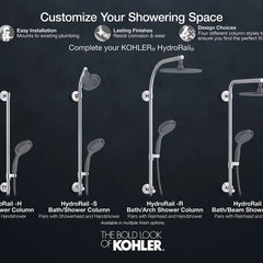 Bath and Shower Column, Hydrorail -S, Iron, Matte Black