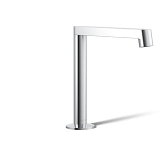 Bathroom Sink Spout, Components, Row Design, Widespread, Brass, Polished Chrome
