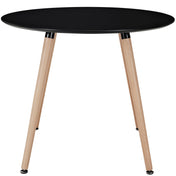 Round Dining Table, Seats 4, Manufactured Wood, Natural Wood Legs