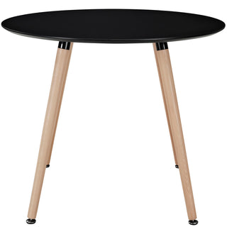 Round Dining Table, Seats 4, Manufactured Wood, Natural Wood Legs