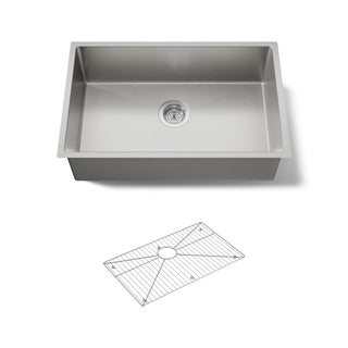 Undermount Kitchen Sink, Strive, Medium Single Bowl, 29 Inch, Stainless Steel