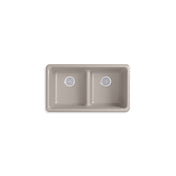 Drop-In Kitchen Sink, IronTones, Double-Equal Bowls, Cast Iron, 33 In, Truffle