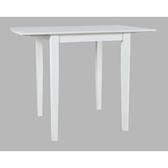 Counter Height Drop-Leaf Table, Solid and Manufactured Wood, White