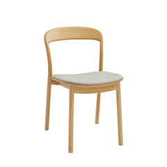 Side Chairs, Set of 2, Bamboo Frame, Genuine Leather Seat, Wheat