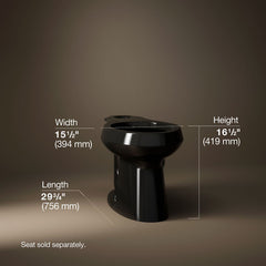 Toilet Bowl, Highline, Chair Height, Elongated, Ceramic, Black Black