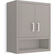 Bathroom Cabinet, Seer, 24 In, MDF and Solid Maple, Mohair Gray