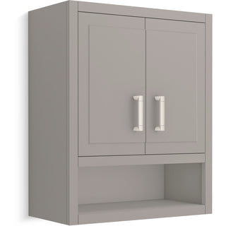 Bathroom Cabinet, Seer, 24 In, MDF and Solid Maple, Mohair Gray
