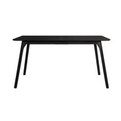 Dining Table, Rectangular, Seats 6, Black Wood Veneer Top and Wood Legs