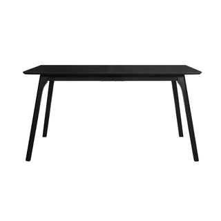 Dining Table, Rectangular, Seats 6, Black Wood Veneer Top and Wood Legs