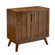Sideboard, Solid and Manufactured Wood, Metal Handles, Brown
