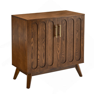 Sideboard, Solid and Manufactured Wood, Metal Handles, Brown