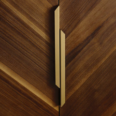 Sideboard, MDF Doors, Push-to-Open, Metal Accents, Walnut