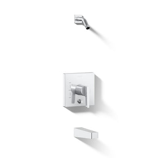Bath and Shower Trim Kit, Honesty, Single Handle, Wall Mount, Polished Chrome