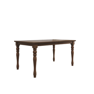 Rectangular Dining Table, Seats 6, Brown Manufactured Wood, Solid Wood Four Legs