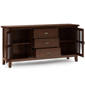 Buffet Table, Solid and Manufactured Wood, 60 Inch, Russet Brown