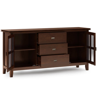 Buffet Table, Solid and Manufactured Wood, 60 Inch, Russet Brown