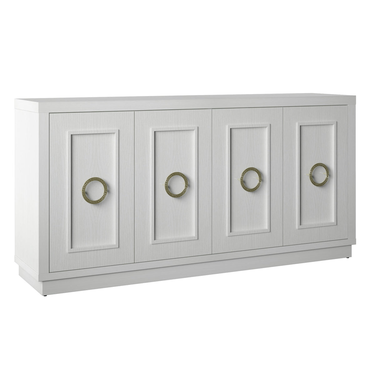 Sideboard, 4 Doors, Manufactured Wood, 64.25 In. Wide, White