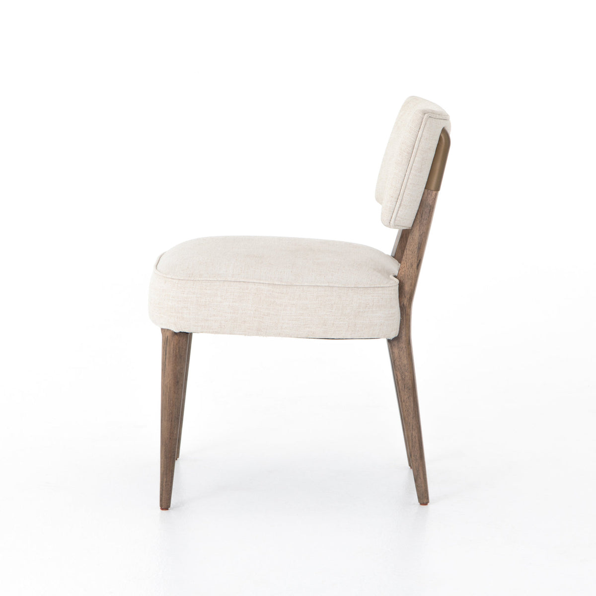 Side Chair, Solid Wood Frame, Cambric Ivory Upholstery, Graywash Legs