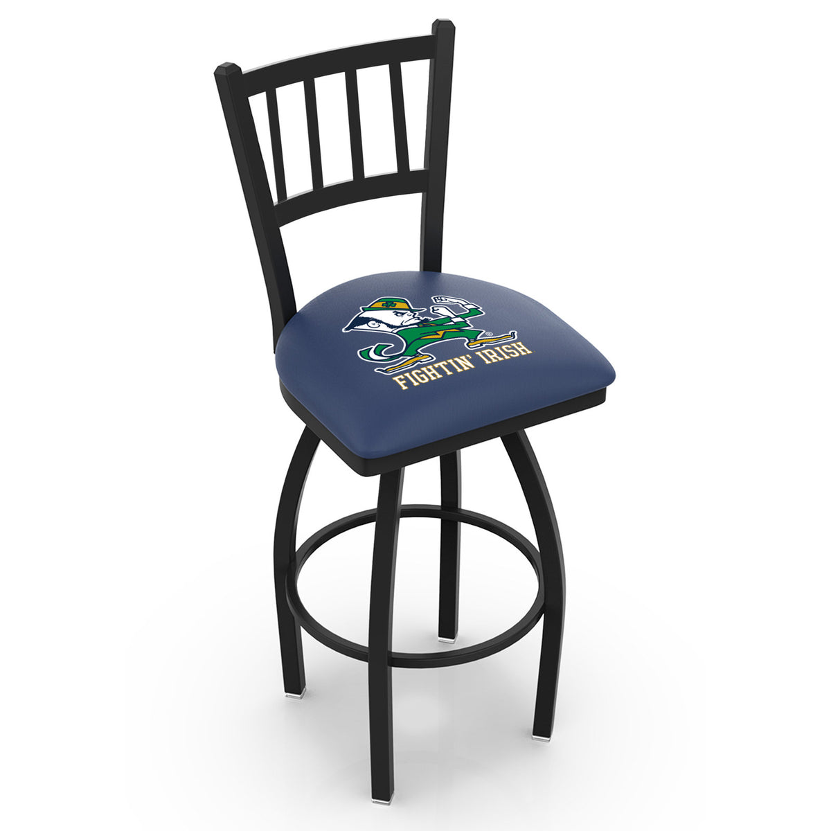 Swivel Bar Stool, 30 Inch Seat Height, Black Steel Frame, Vinyl Seat