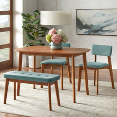 Dining Table, Solid Rubberwood, 47.25 Inch Wide, Walnut Finish