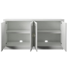 Sideboard, 4 Doors, Manufactured Wood, 64.25 In. Wide, White