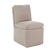 Parsons Dining Chair, Upholstered, Solid and Manufactured Wood Frame, Beige
