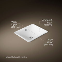 Bathroom Sink, Iron Plains, Rectangular, Enameled Cast Iron, White